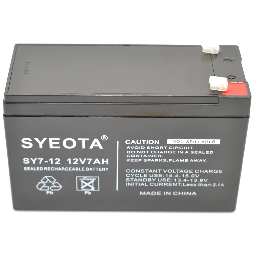 Batería Plomo Recargable 12V 7Ah SY7-12 para Alarmas, UPS y Más
