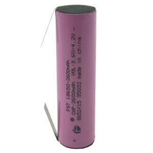 Batería recargable 18650 2600mAh 3,7V con lengüeta para soldar de alta calidad