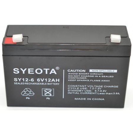 Bateria chumbo selada recarregável 6V / 12Ah REF SY12-6 NP12-6 FG11202 MP12-6 LCR0612P BATTERY FOR UPS, ALARM, TOYS Songyuan 11.90 euro - satkit