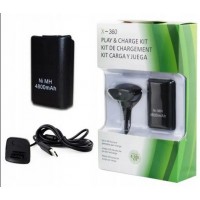 Rechargeable Battery black color compatible Charge And Play For Xbox 360 Wireless Controller -Includes Play And Charge Cable