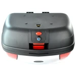 Baúl de moto 46 litros universal plata - Maleta XXL para 2 cascos con cerradura