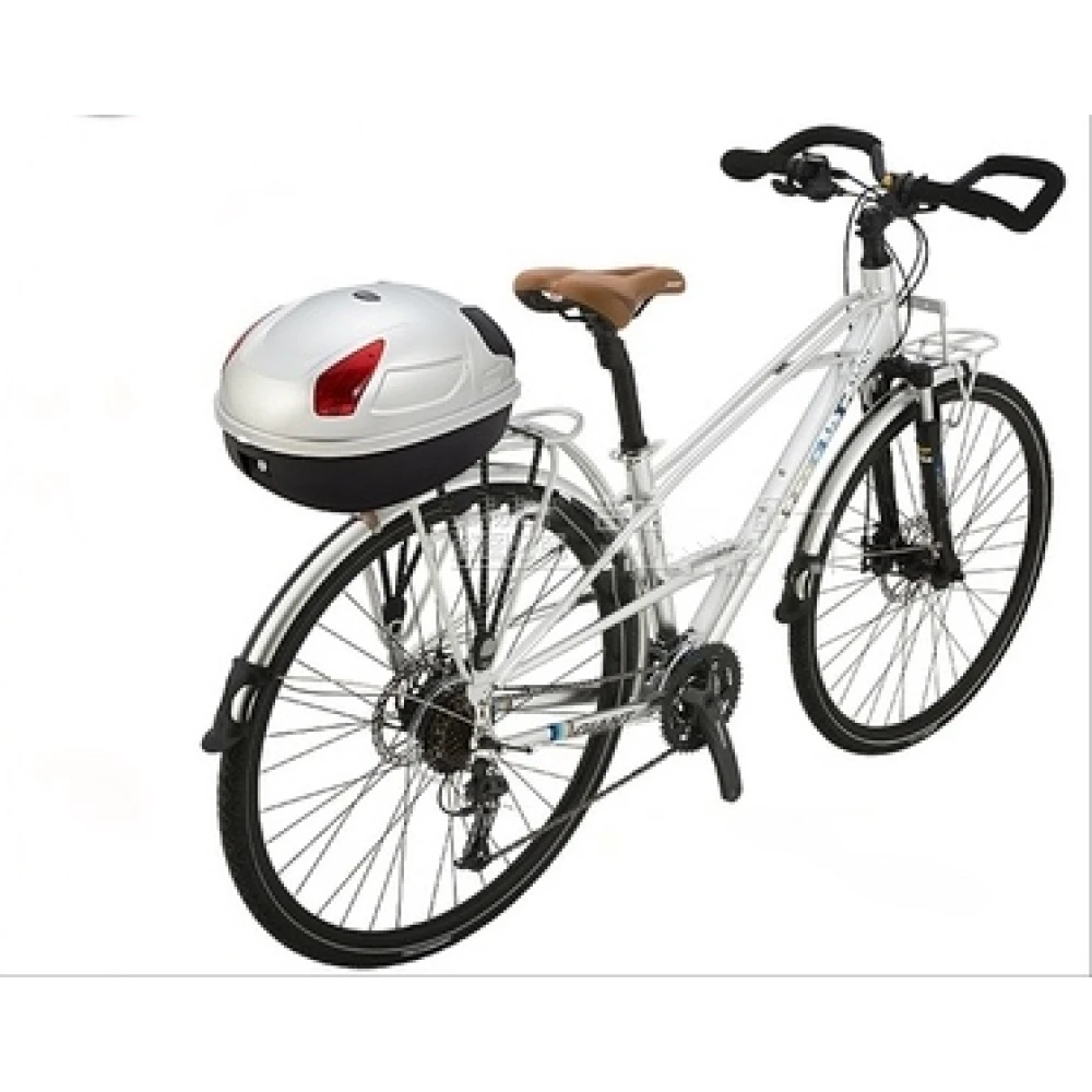 Baúl portacasco bicicleta 17L blanco JZH-818 maleta para 1 casco