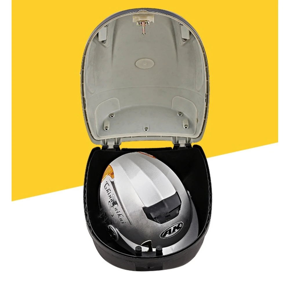 Baúl portacasco bicicleta 17L blanco JZH-818 maleta para 1 casco