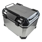 Baúl universal moto 45L plata - Maleta portacascos cuadrado para 1 casco