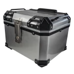 Baúl universal moto 45L plata - Maleta portacascos cuadrado para 1 casco