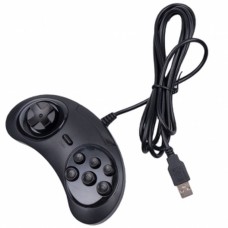 Black Sega Megadrive-Genesis Style Pc Usb Controller For Pc And Mac