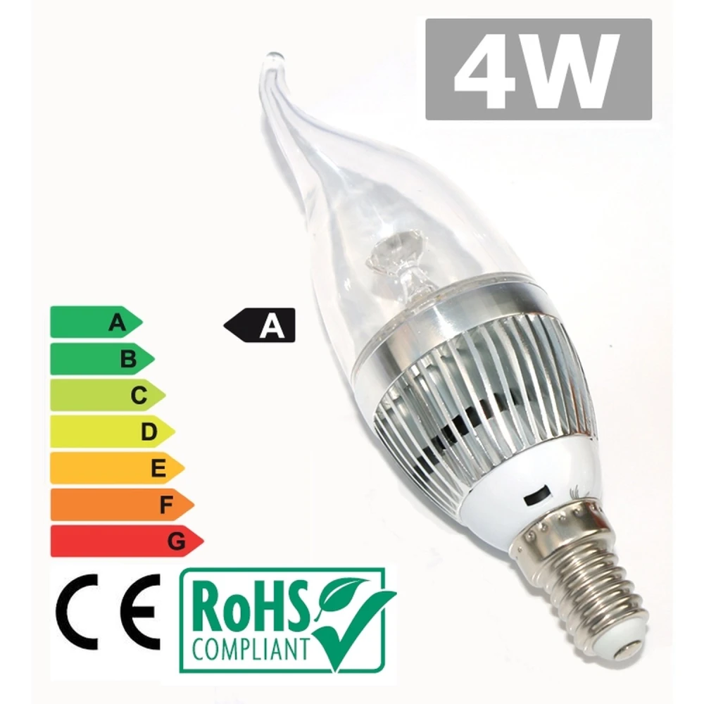 Bombilla Led E14 4W 3300K Luz cálida para iluminación eficiente y natural