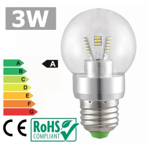 Bombilla Led E27 3W 6500k 360º Luz Blanca Brillante y Bajo Consumo