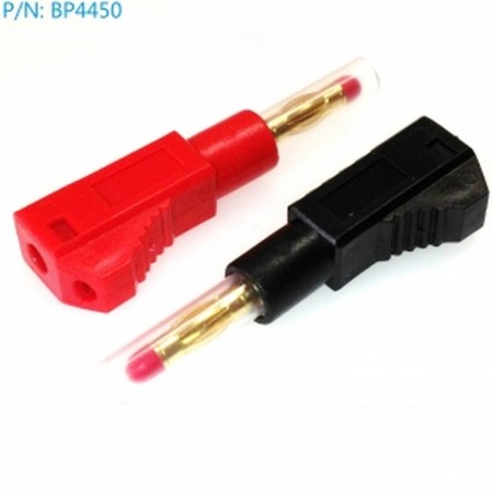 BP4450 Conector banana macho 4mm recto , con conector posterior (incluye 1 rojo y 1 negro) Cables con conectores  2.00 euro - satkit