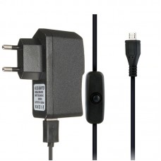 Micro Usb Charger Power Adapter 5v 2.5a 2500ma With Cable With Switch For Raspberry Pi 1/2/3 Model B / B Plus