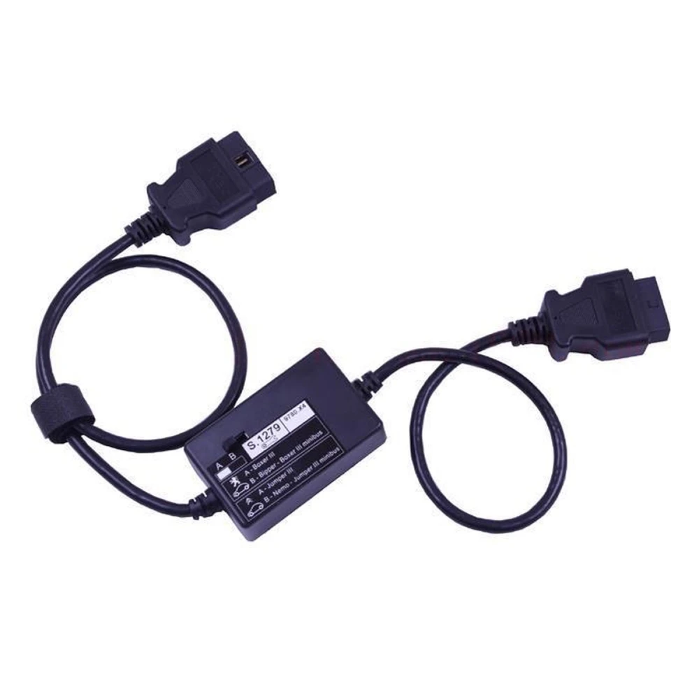 Cable adaptador S.1279 para Lexia-3 Citroen Peugeot con detalles de conectores OBD2