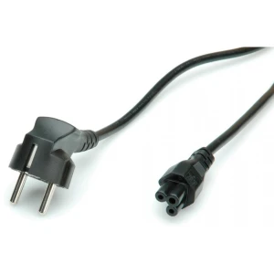 Cable alimentación schuko 1.8m C5 portátil con enchufe de 90 grados y conector recto