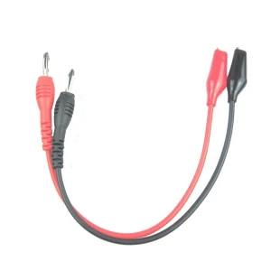 Cable bananas a pinzas cocodrilos Amass - Cable de prueba de 1 metro