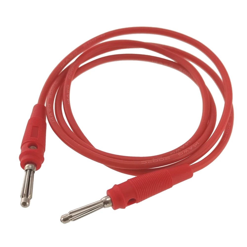 Cable de prueba banana macho a macho 4mm 14AWG rojo de silicona Amass