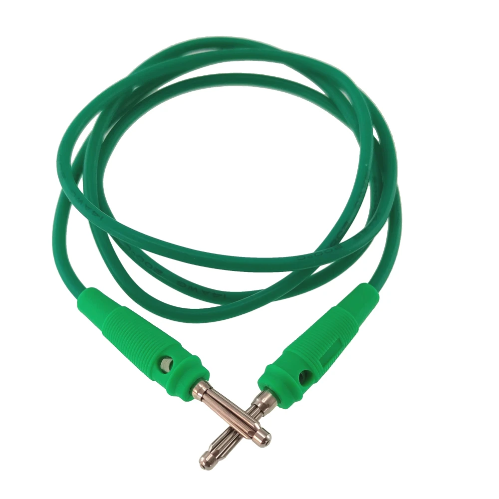 Cable de prueba banana macho a macho 4mm 1m verde 14AWG de silicona flexible