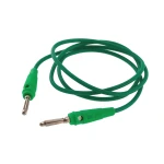 Cable de prueba flexible verde de 1 metro con conectores banana macho a macho
