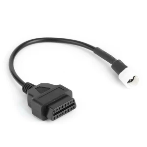 Cable diagnóstico OBD2 Yamaha 3Pin a 16 Pin para motos compatible y duradero