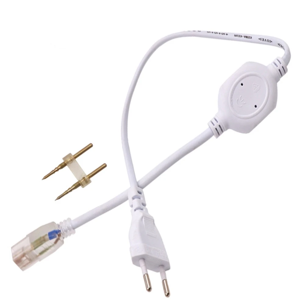 Cable enchufe alimentación para tira led 220v AC con protección IP65