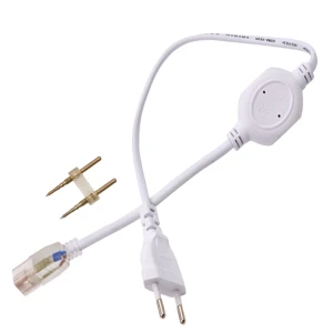 Cable enchufe alimentación para tira led 220v AC con protección IP65