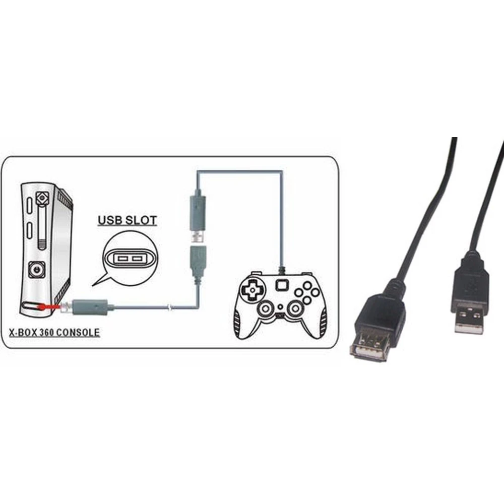 Cable extensión mando Xbox 360 para prolongar la conexión de tu mando