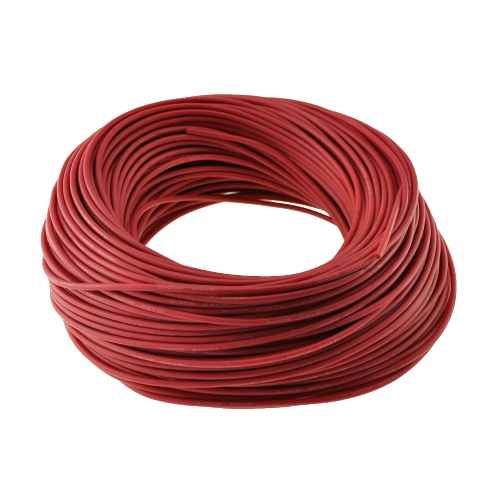 Cable silicona 14awg 200 grados rojo flexible y resistente hasta 600v