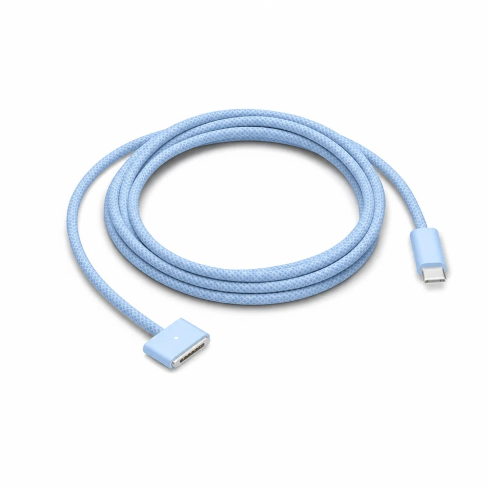 Cable USB-C a MagSafe 3 140W para MacBook Pro y Air - 2 m trenzado, Azul Cielo