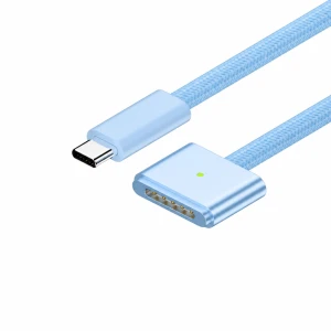 Cable USB-C a MagSafe 3 140W para MacBook Pro y Air - 2 m trenzado, Azul Cielo