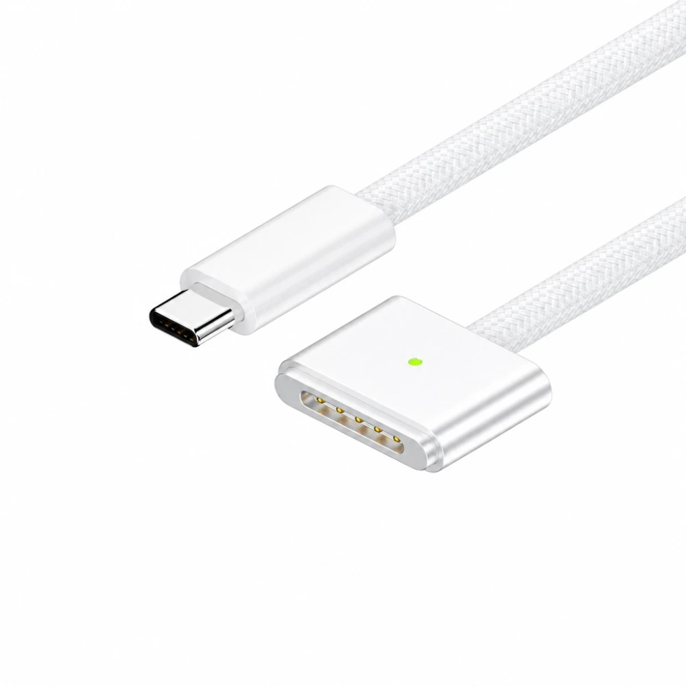 Cable USB-C a MagSafe 3 140W para MacBook Pro y Air - 2 m trenzado, Blanco