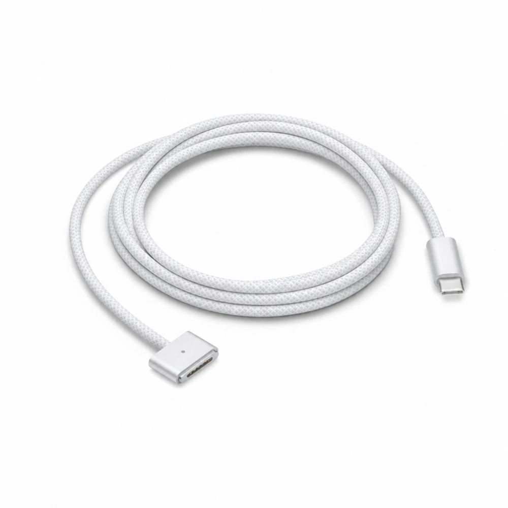 Cable USB-C a MagSafe 3 140W para MacBook Pro y Air - 2 m trenzado, Blanco