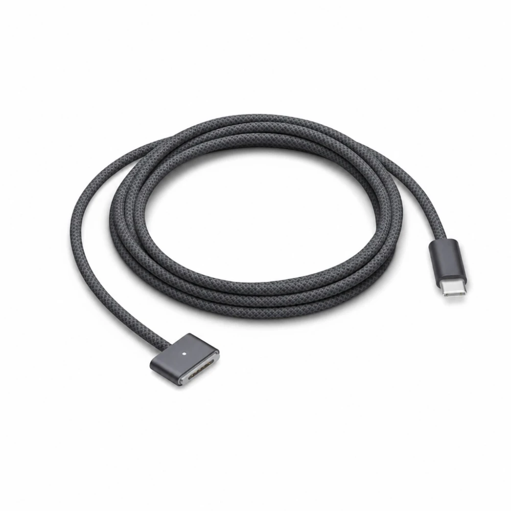 Cable USB-C a MagSafe 3 140W para MacBook Pro y Air - 2 m trenzado, Gris Espacial