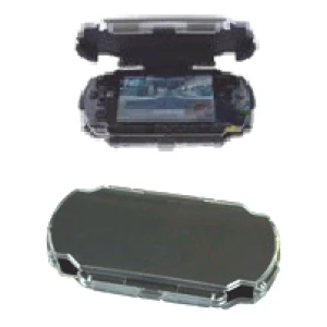 Caja plastico protectora para PSP con tapa ajustable y soporte integrado
