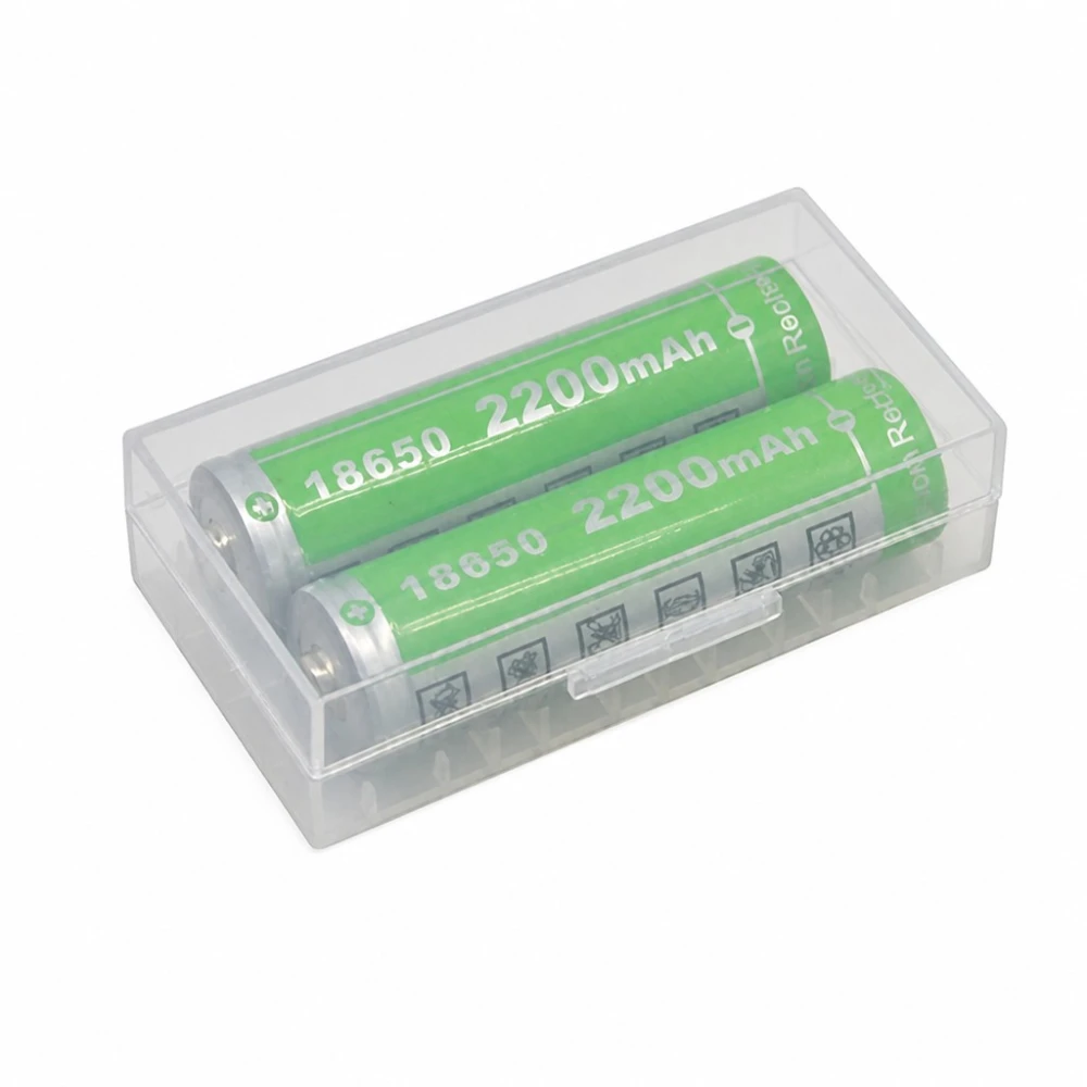 Caja Soporte Portabaterías 2× 20700 21700 Plástico Transparente Almacenamiento