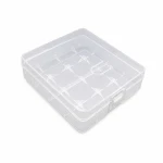 Caja Soporte Portabaterías 4× 18650 Plástico Transparente Almacenamiento Protección