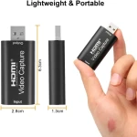 Dispositivo capturador HDMI USB 2.0 para transmisión en vivo en alta definición