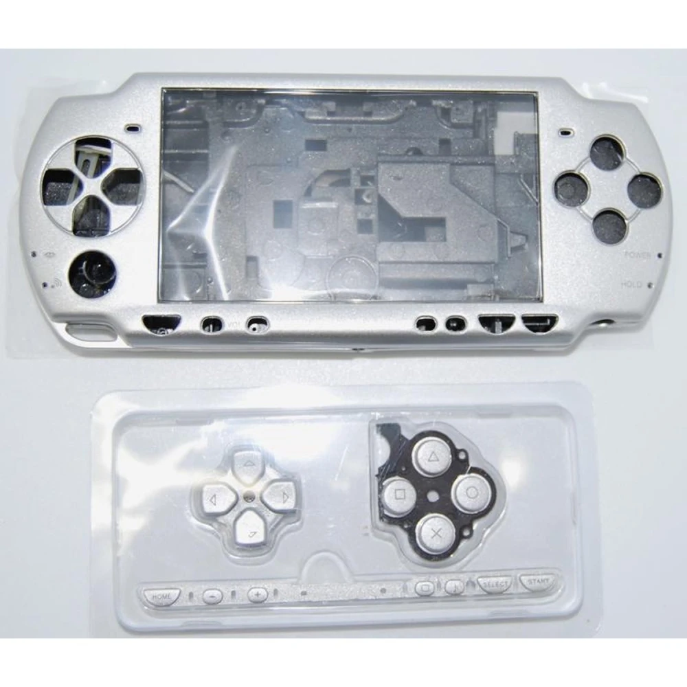 Carcasa completa PSP 2000 slim plata con botones incluidos para reparación