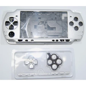 Carcasa completa PSP 2000 slim plata con botones incluidos para reparación