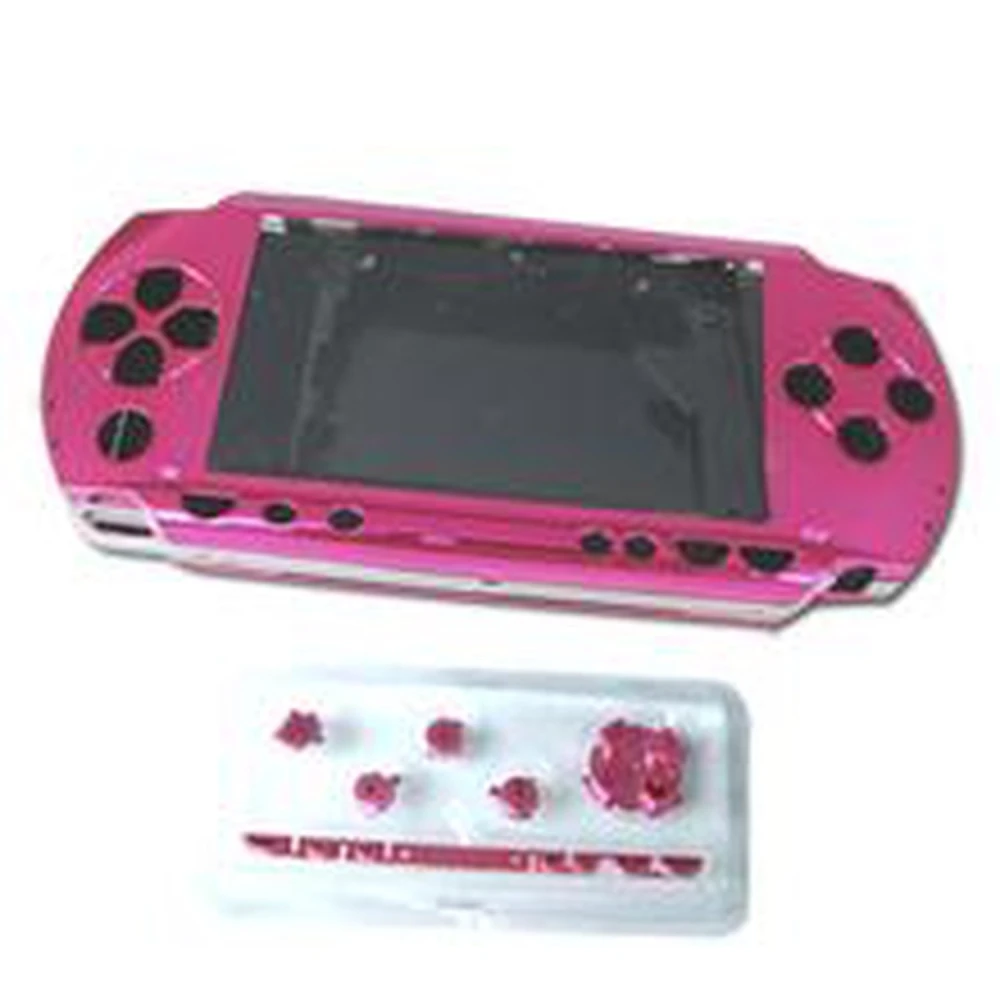 Carcasa completa PSP rosa con botones para reparación y personalización