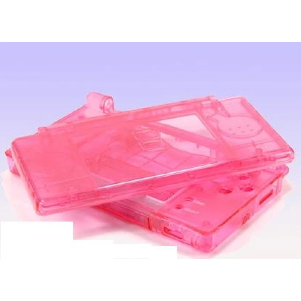 Carcasa Recambio Nintendo DS Lite Rosa Transparente para Sustitución Completa