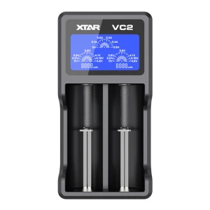 Cargador universal XTAR VC2 para batería Li-Ion con pantalla LCD