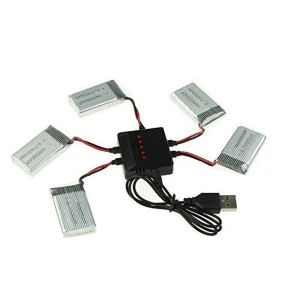 Cargador USB para 5 baterías simultáneas del quadcoptero Syma X5C y modelos compatibles