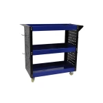 Carro de Taller Profesional 3 Baldas con Bandejas Laterales y Ganchos para Organizar tu Taller