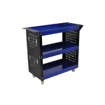 Carro de Taller Profesional 3 Baldas con Bandejas Laterales y Ganchos para Organizar tu Taller