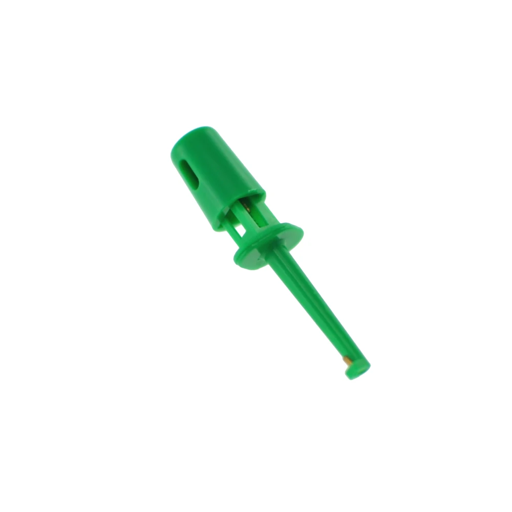Clip de conexión para sonda de prueba verde con gancho simple de 4cm