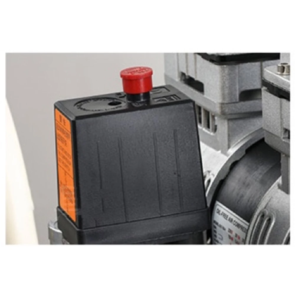 Compresor aire silencioso sin aceite 50L OTS550W x 2-50L con manómetro visible