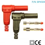 Conector banana macho 4mm 90 grados BP4504 (1 rojo y 1 negro) Amass
