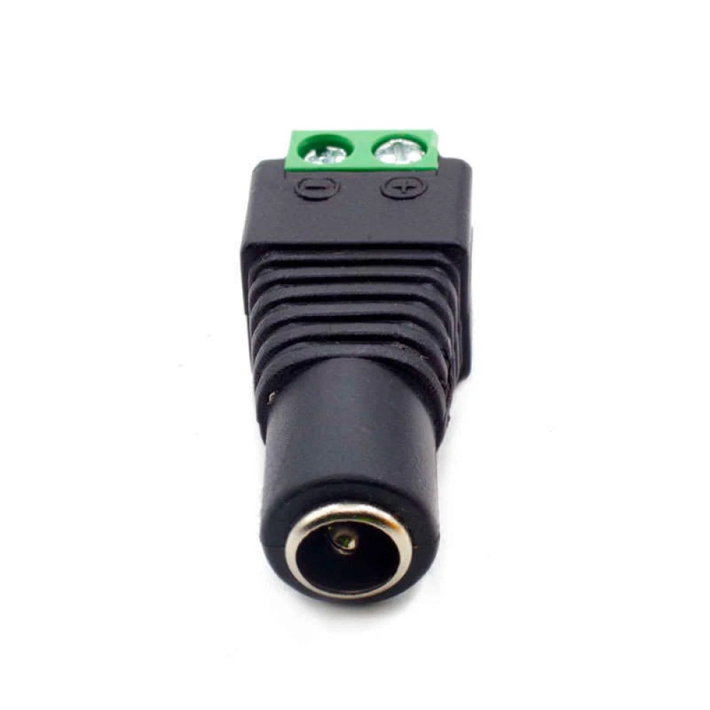 Vista lateral del conector borne hembra para tira led 12v