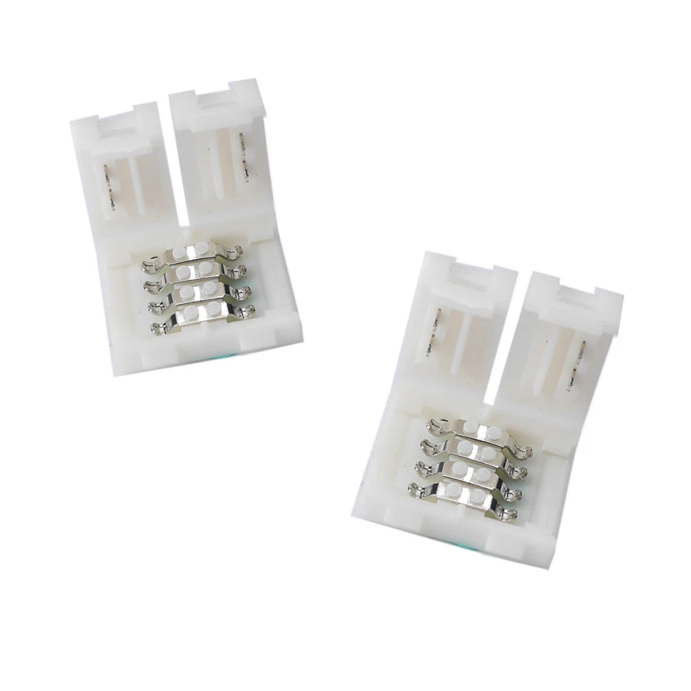 Conector clip LED 4 pin 10mm 5050 RGB para tiras LED - Fácil montaje