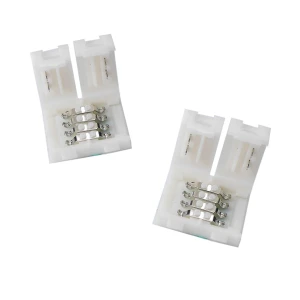 Conector clip LED 4 pin 10mm 5050 RGB para tiras LED - Fácil montaje