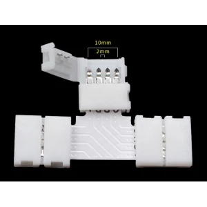 Conector LED Forma T 4 Pin 10mm 5050 RGB para Tiras LED YourLed