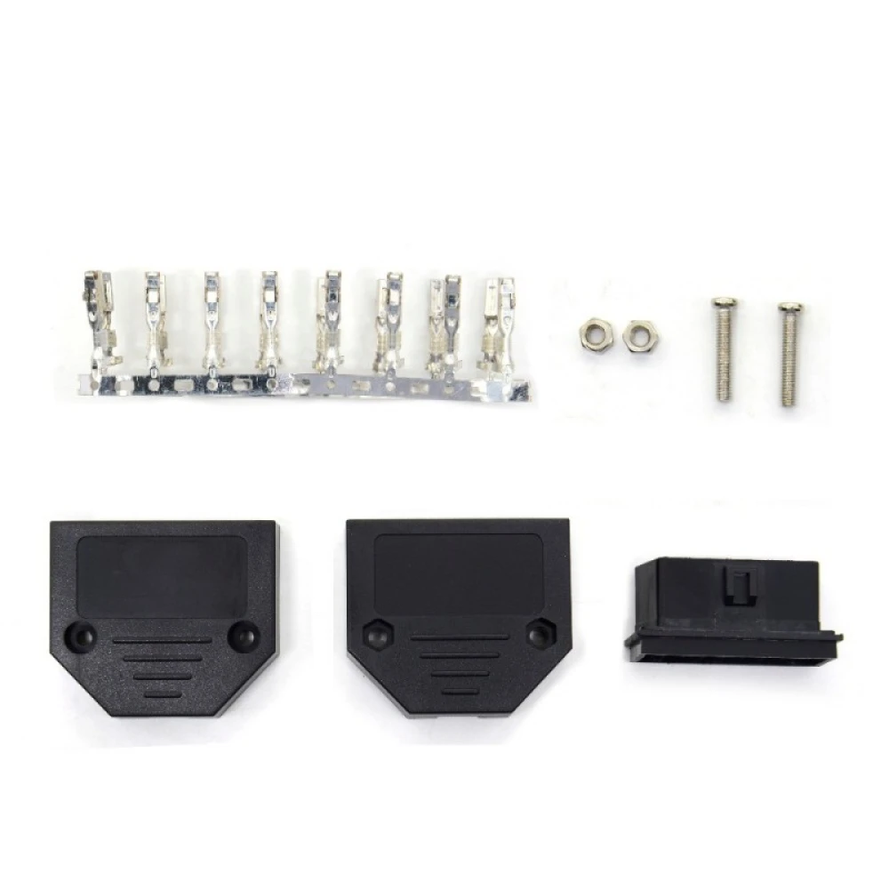 Vista frontal del conector OBD2 hembra universal de 16 pines